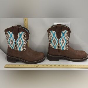 Fatbaby Heritage Twill Aztec Print & Leather Boot